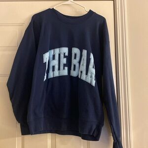 The Bar Navy and light blue sweatshirt